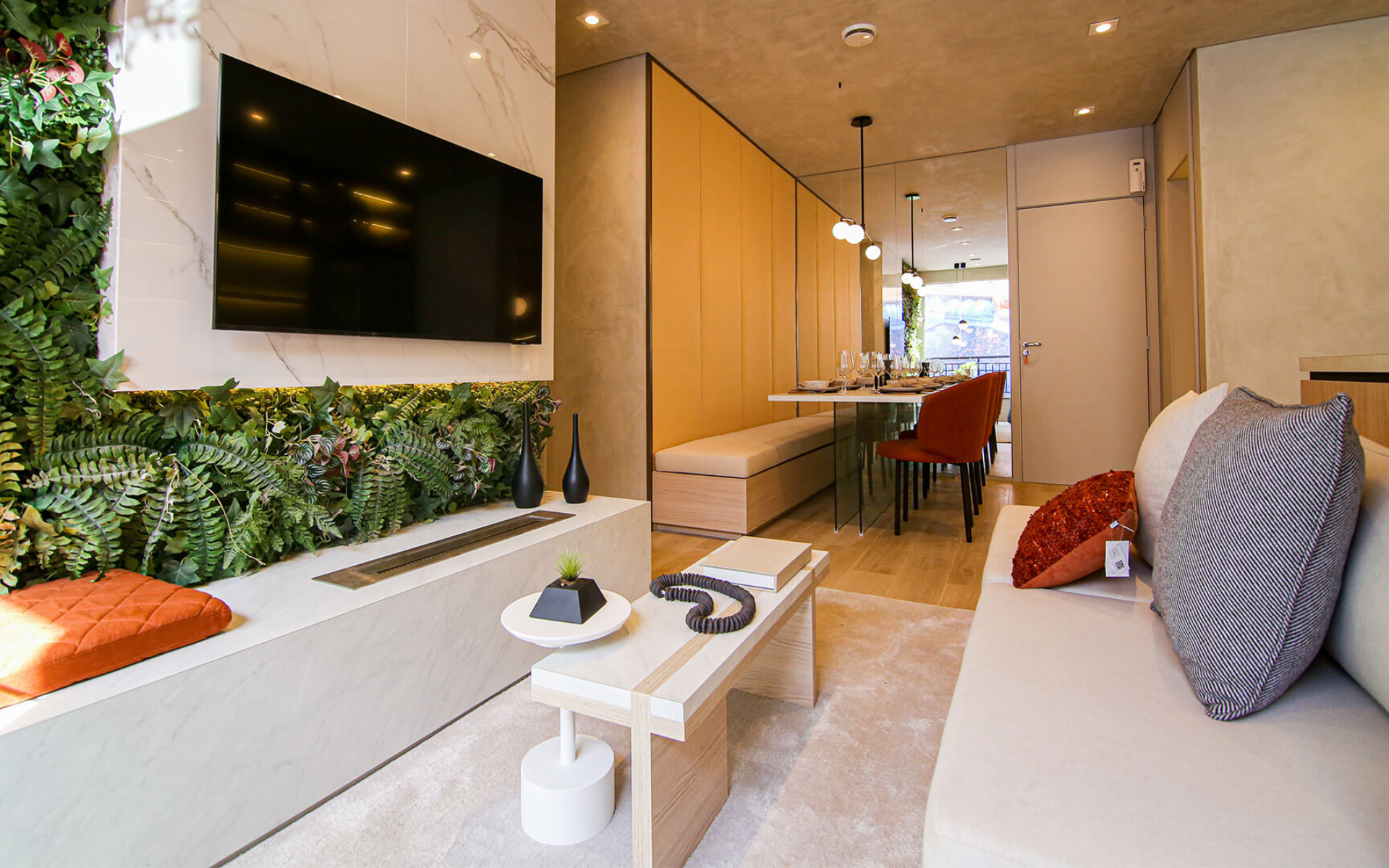 Living - decorado de 70m²