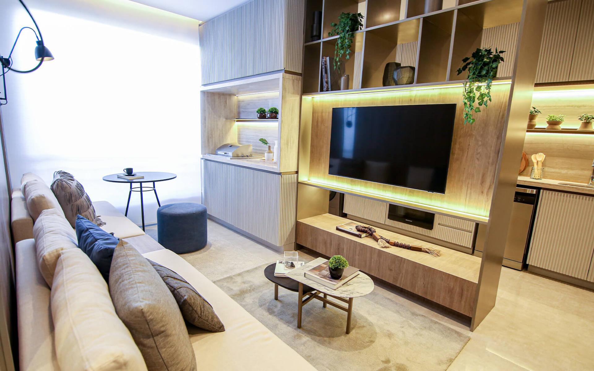 Living - decorado de 62m²