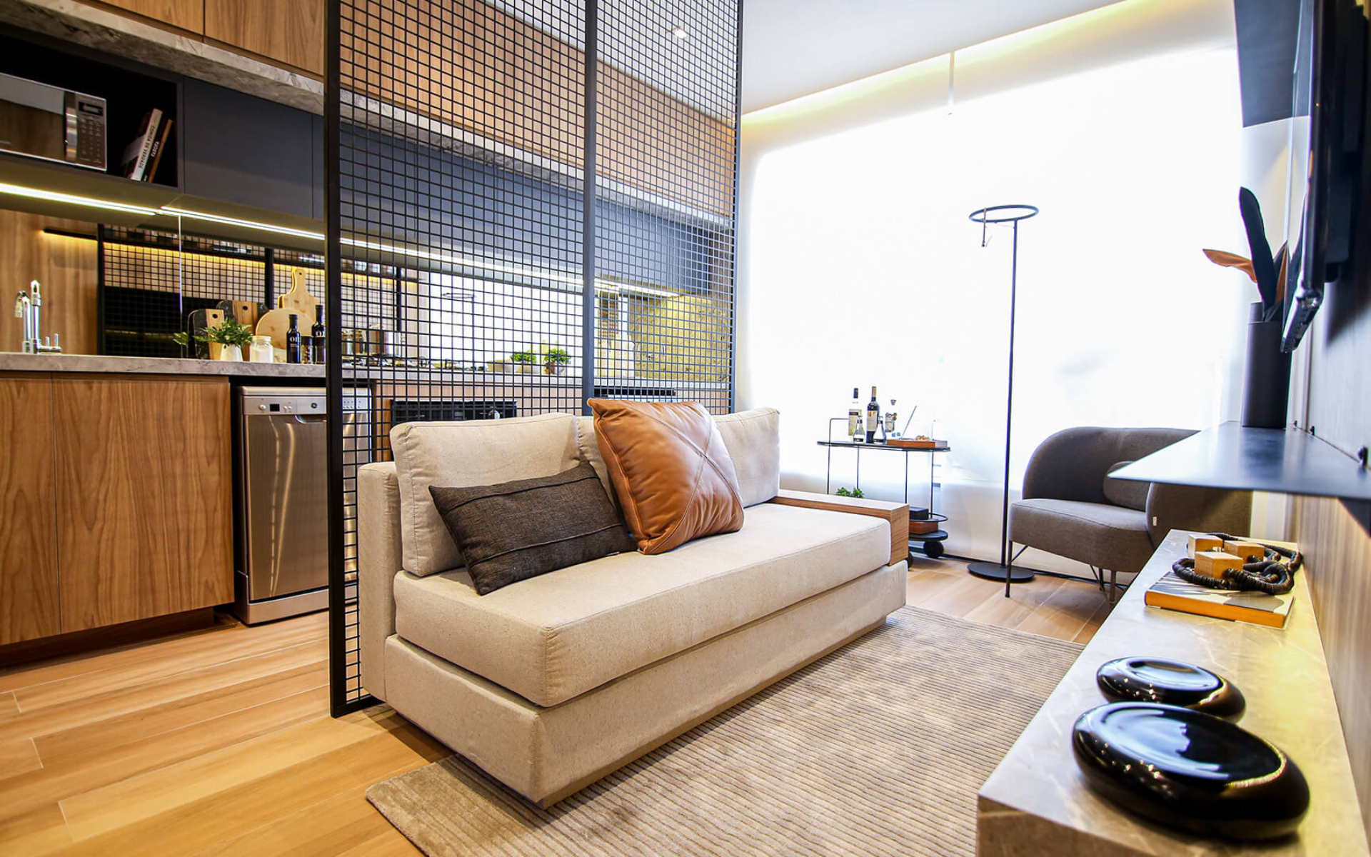 Living - decorado de 35m²