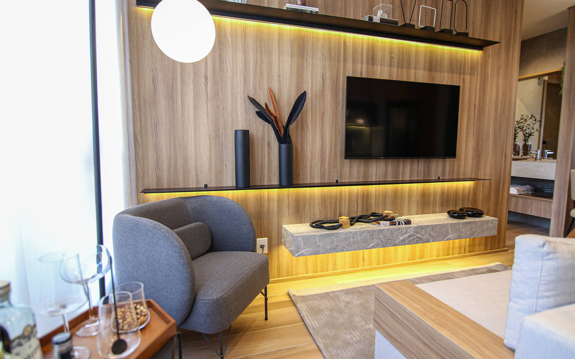 Living - decorado de 35m²
