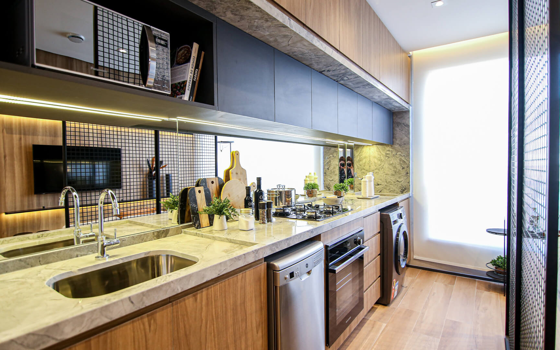 Cozinha e Área de serviço - decorado de 35m²