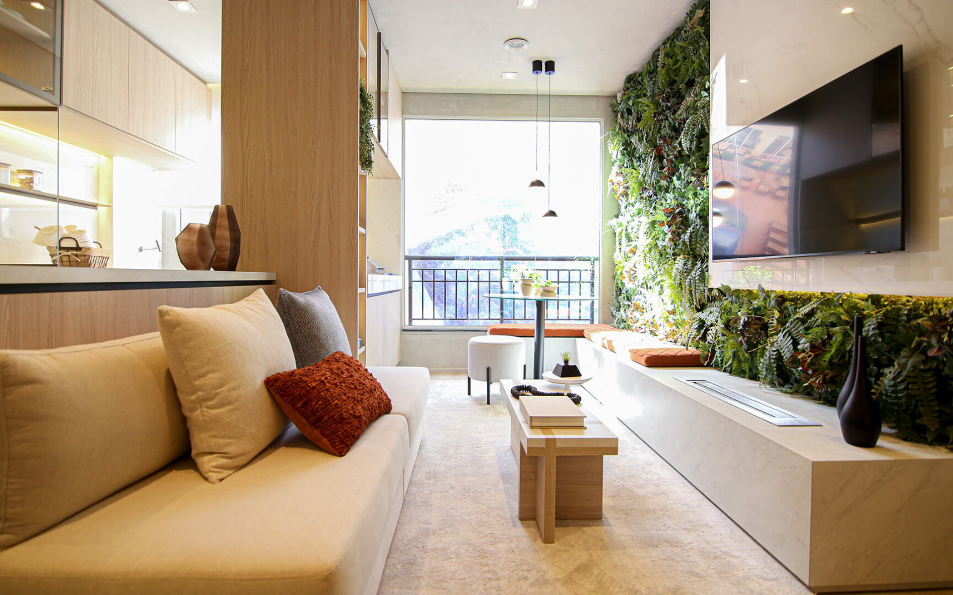 Living - decorado de 70m²