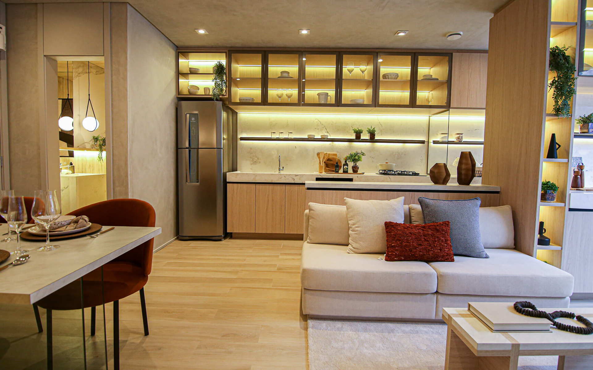 Ambientes integrados - decorado de 70m²