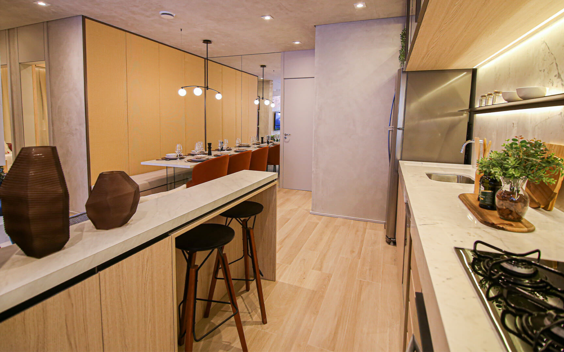 Cozinha - decorado de 70m²