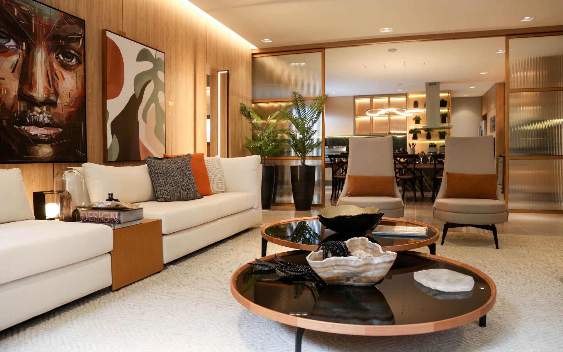 Living - piso do terraço nivelado com o da sala