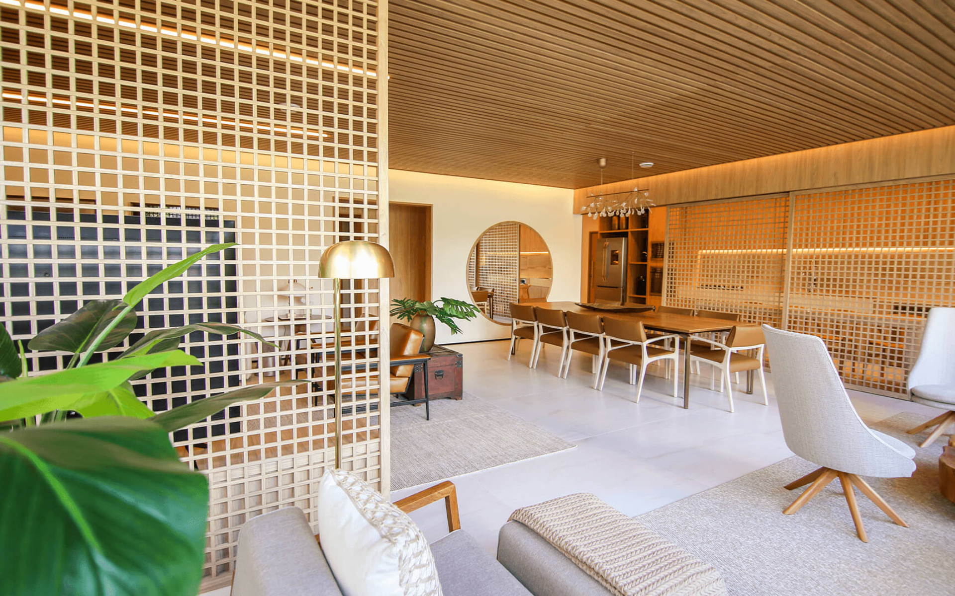 Ambientes integrados - piso do terraço nivelado com o da sala