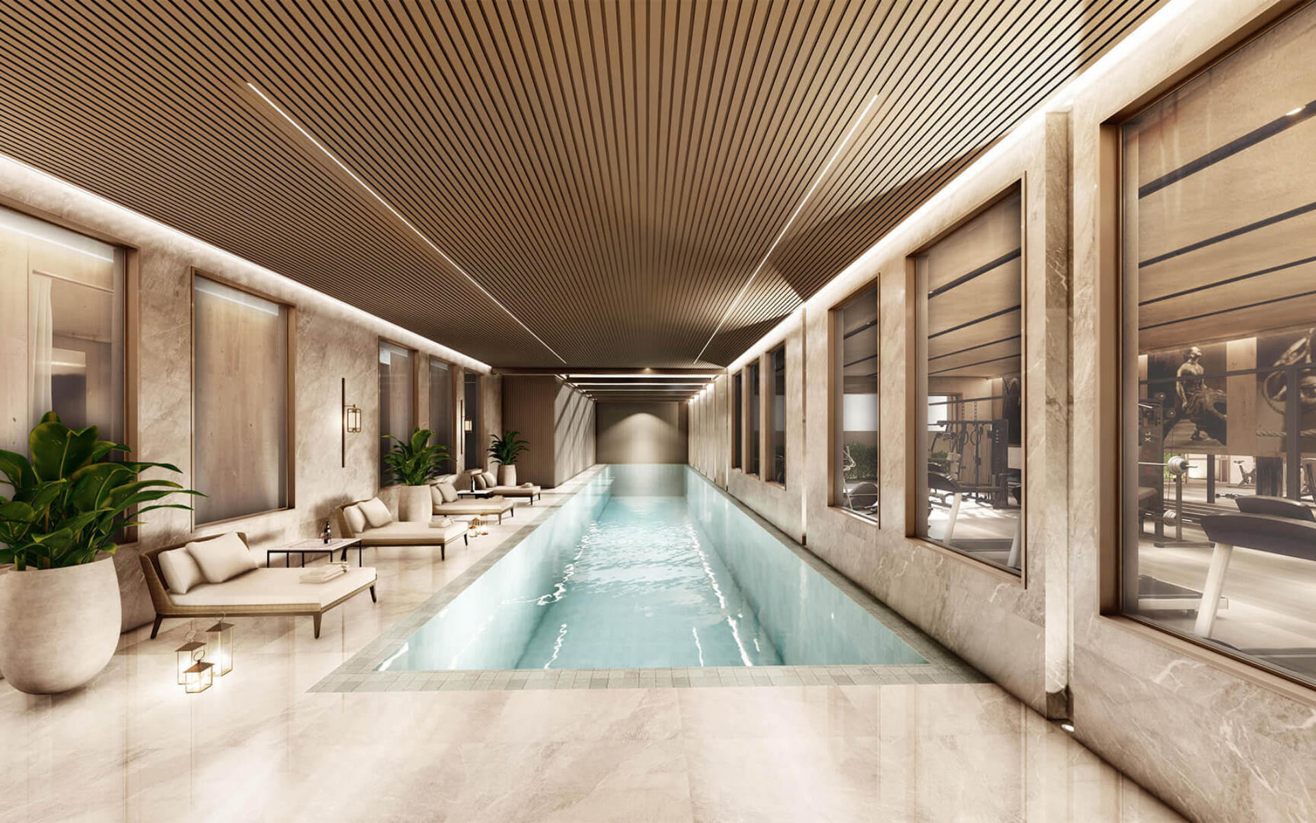 Piscina semicoberta climatizada de 25m