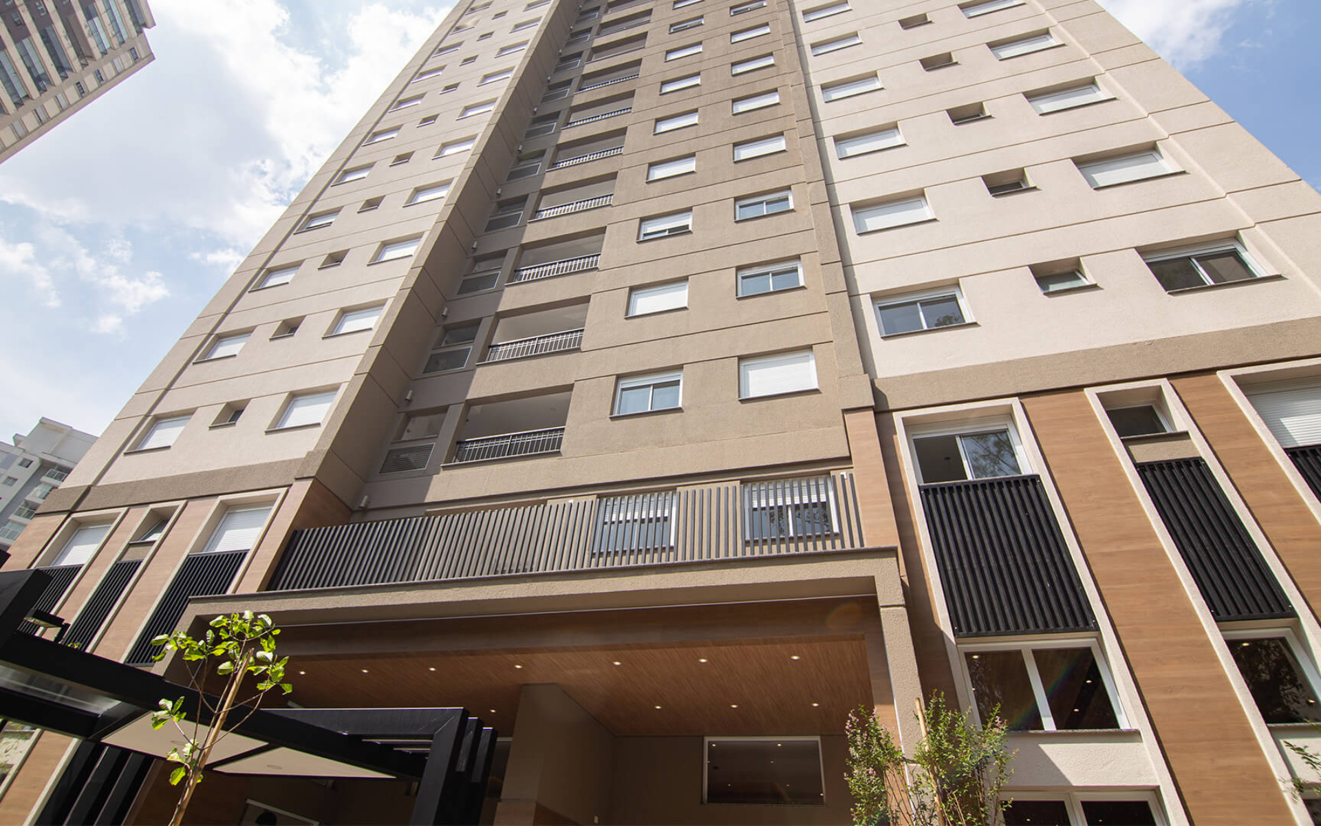 Fachada em estilo contemporâneo