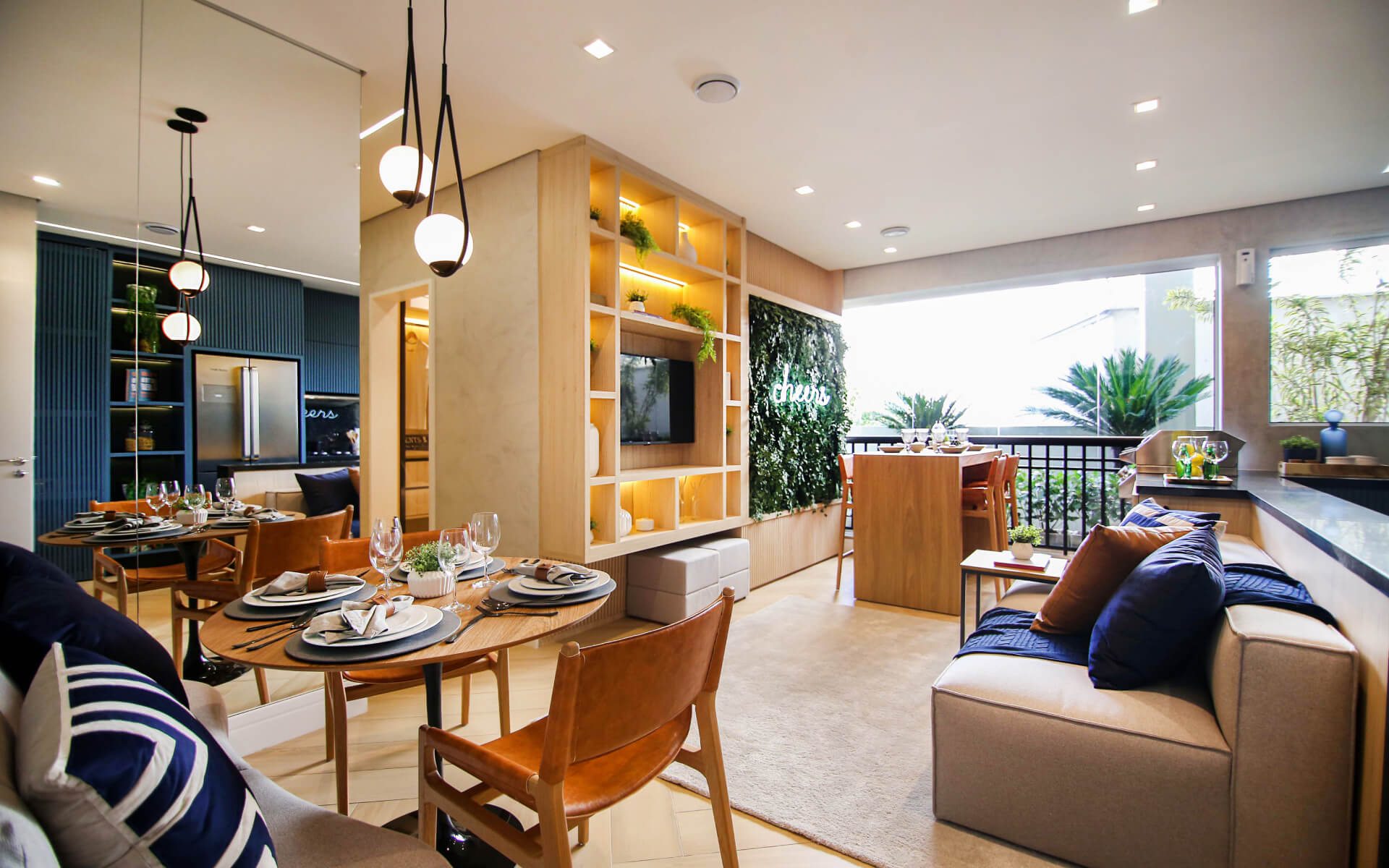Ambientes integrados - decorado de 65m²