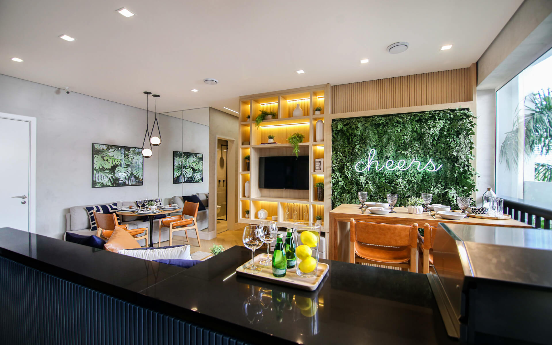 Living - decorado de 65m²