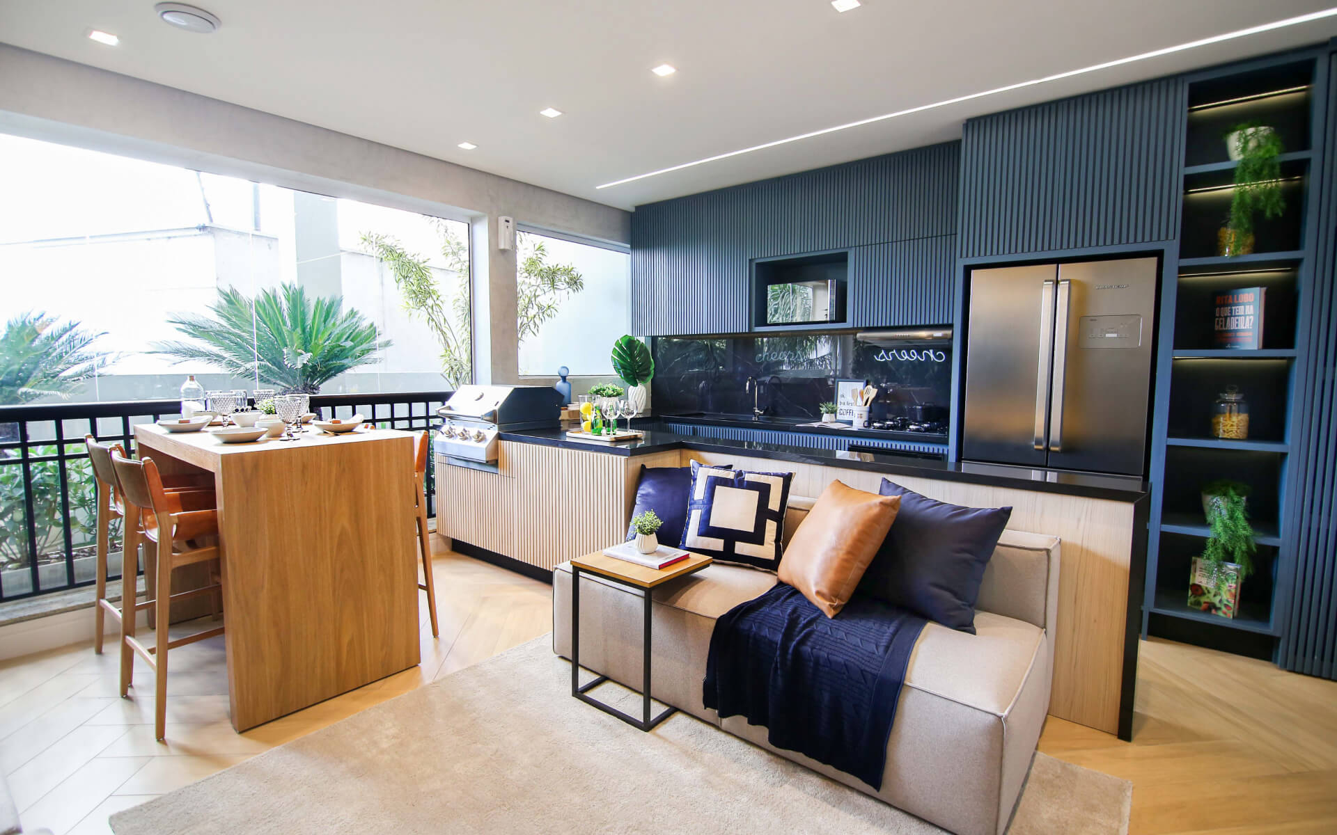 Ambientes integrados - decorado de 65m²