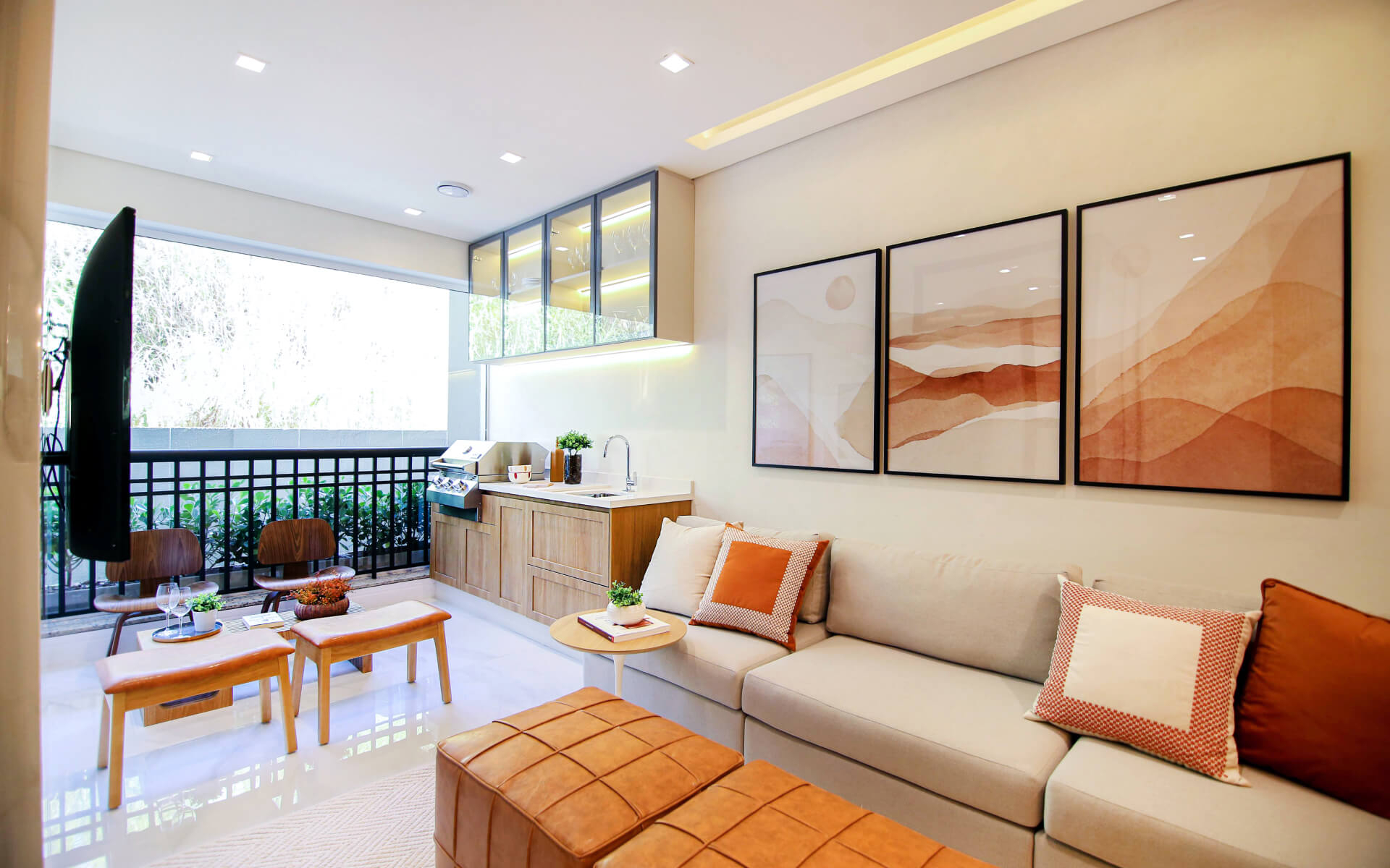 10 - Living - decorado de 82m²