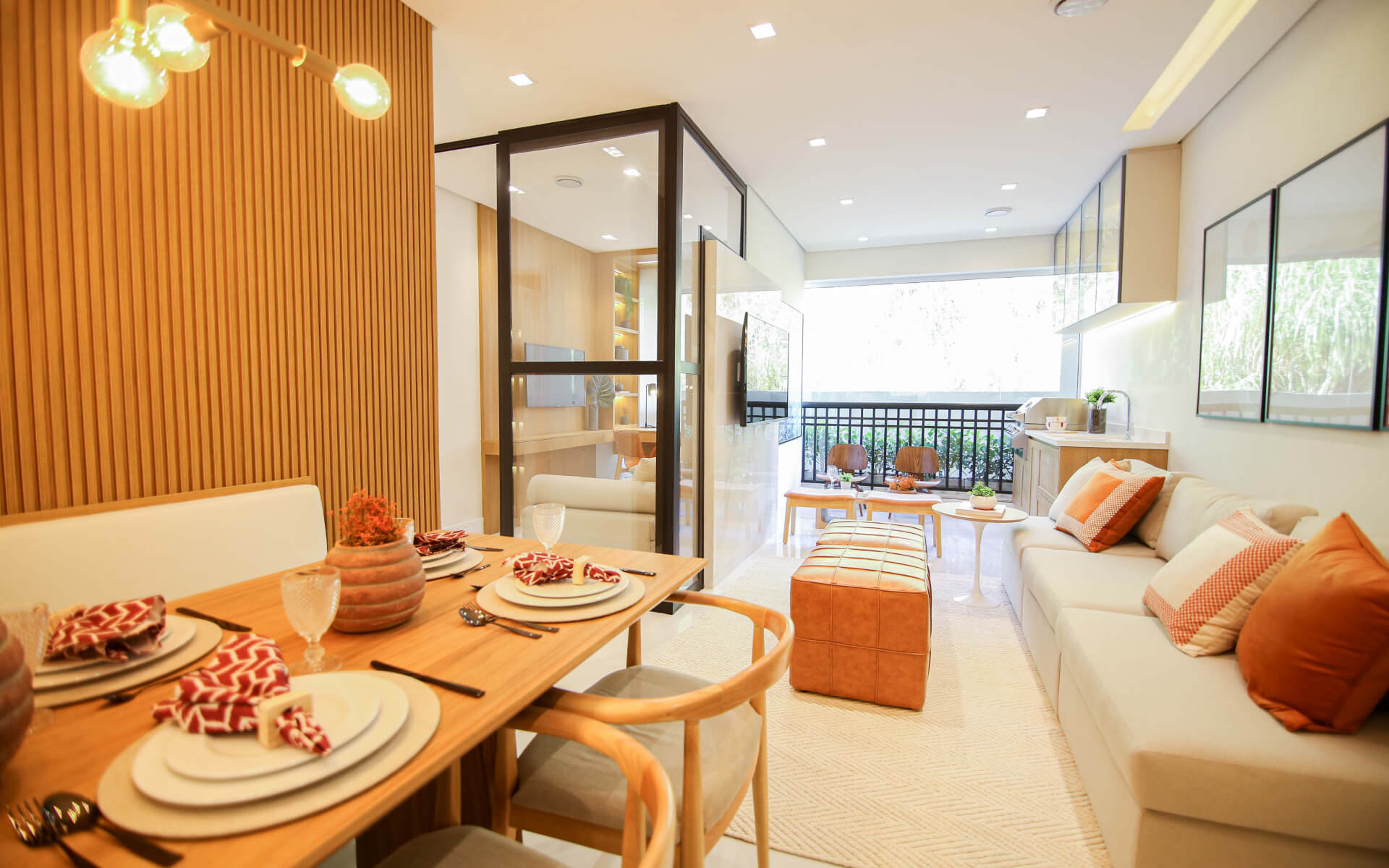 Living - decorado de 82m²