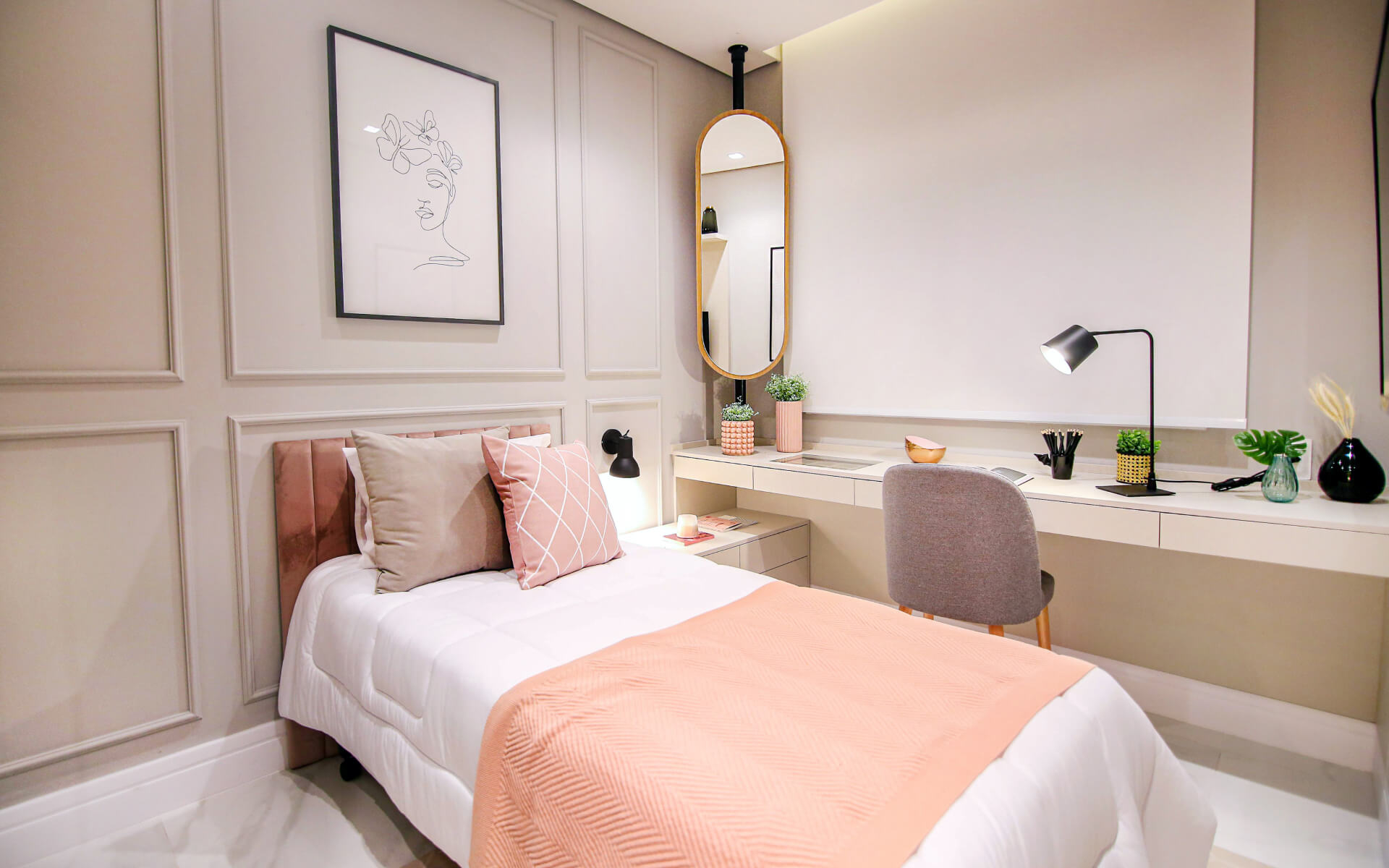 Suíte menina - decorado de 82m²