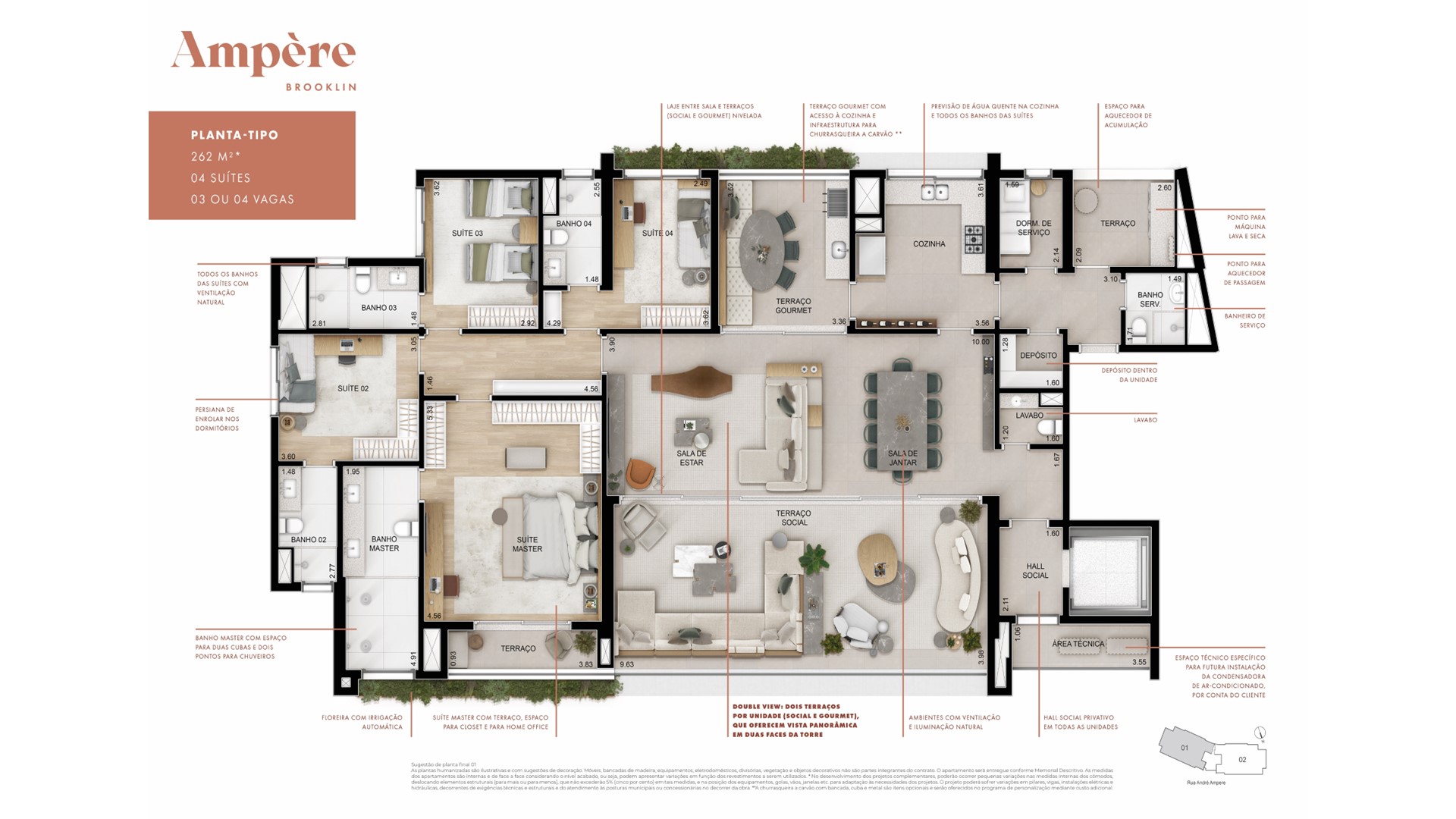 262m² - Planta Tipo Explicada