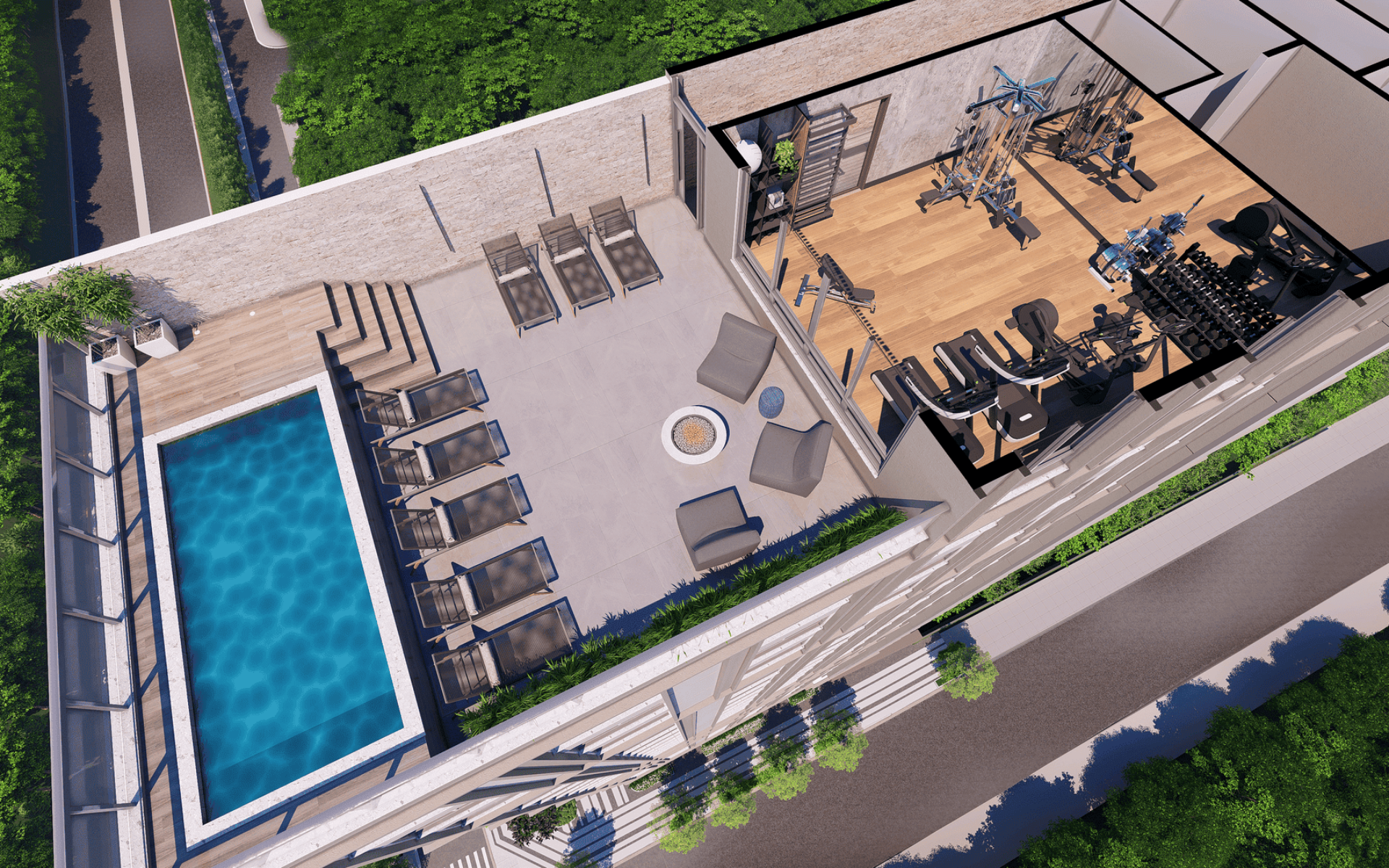 Rooftop Sky View com piscina descoberta e fitness