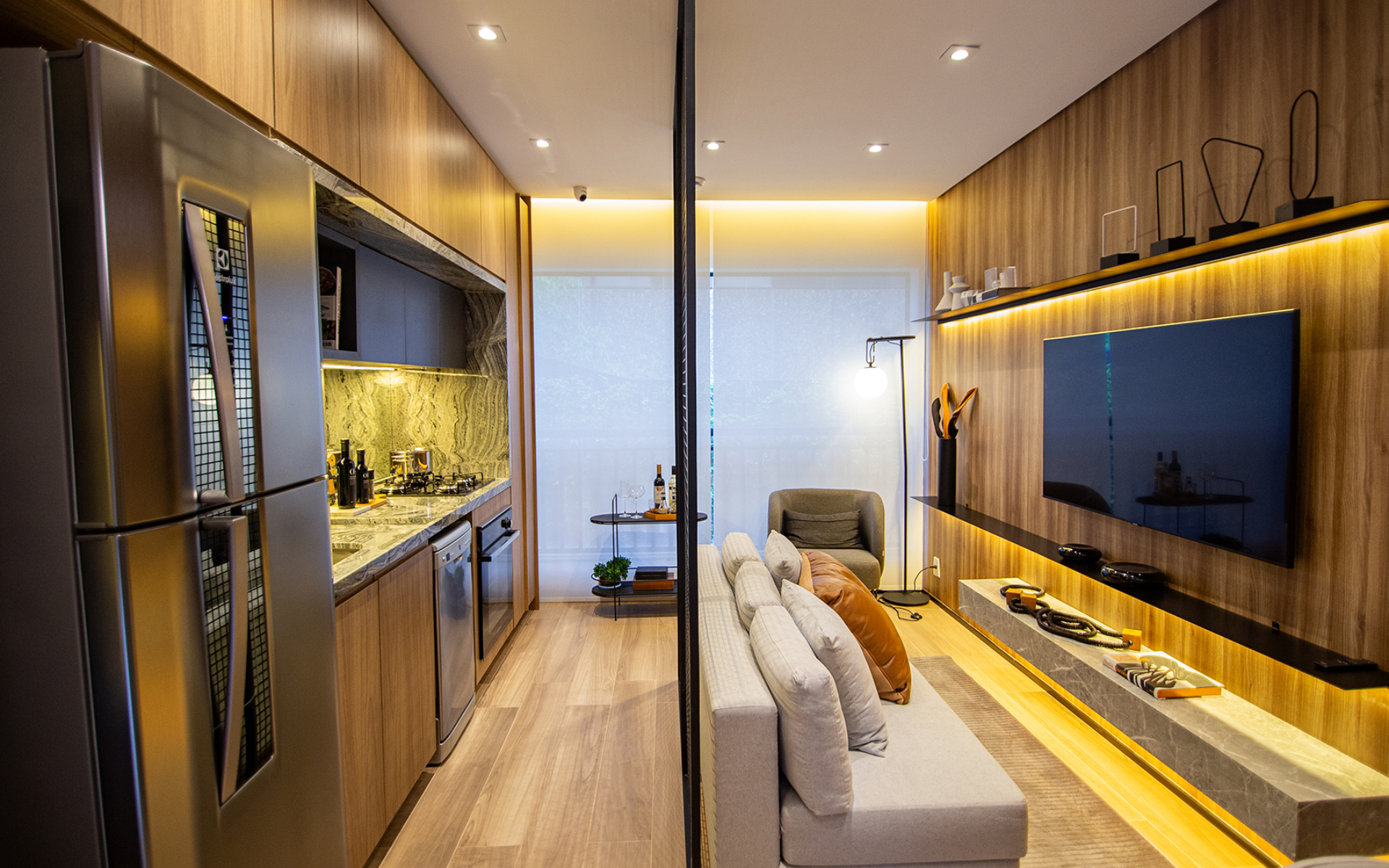 Living - decorado de 35m²