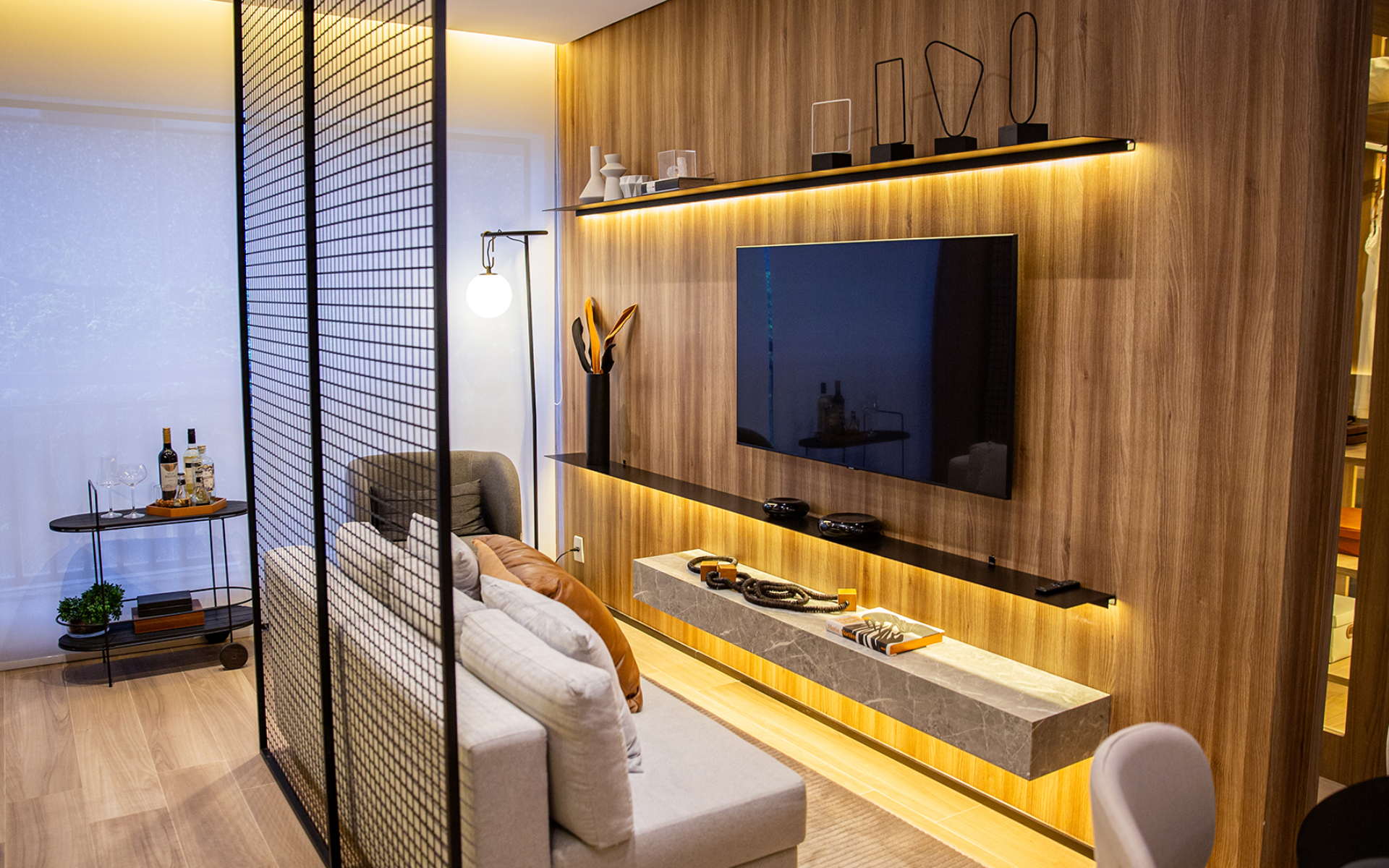 Living - decorado de 35m²