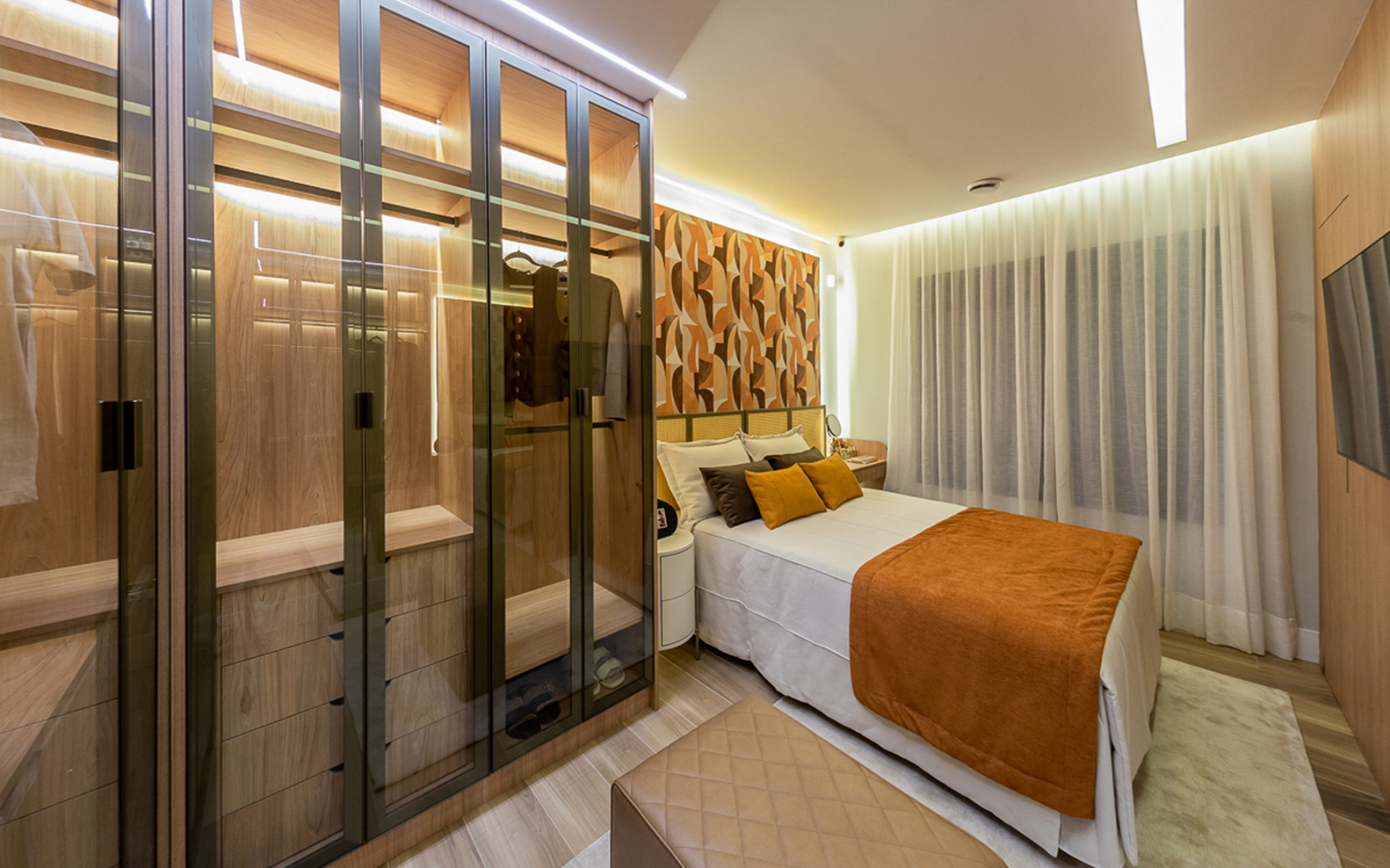 Suíte master - decorado de 62m²