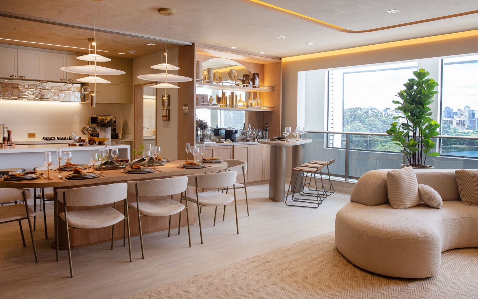 Living - Piso nivelado com terraço