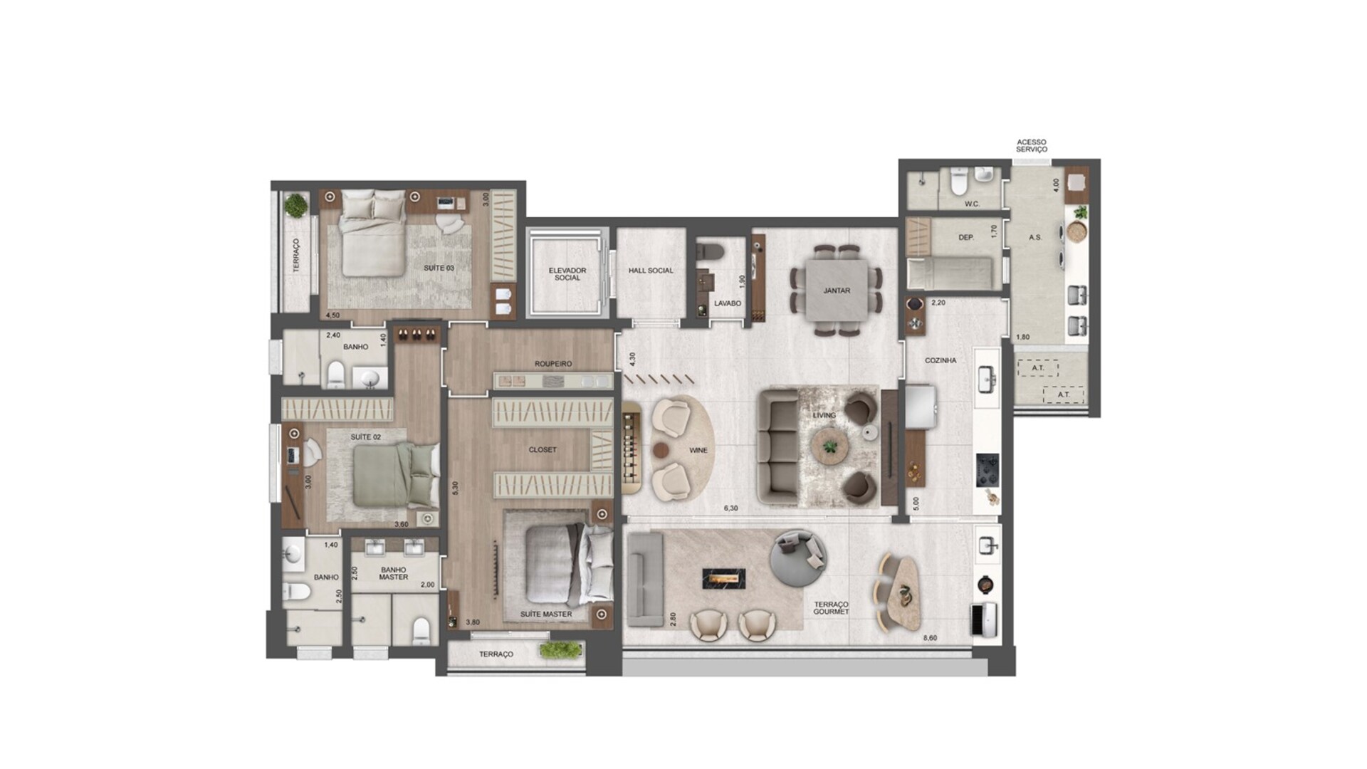 Harmonie - 185m² - 3 Suítes
