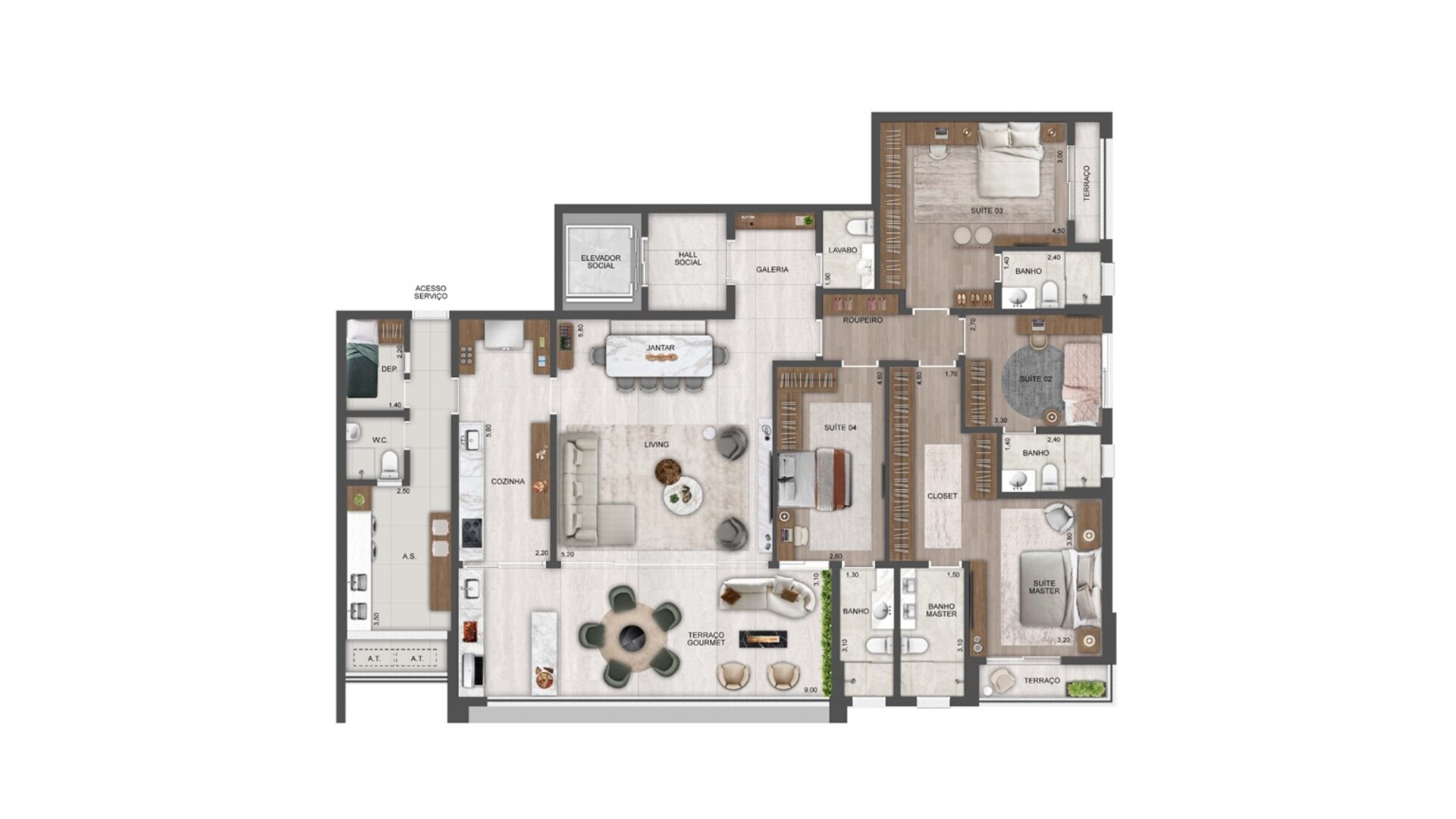 Harmonie - 215m²- 4 Suítes