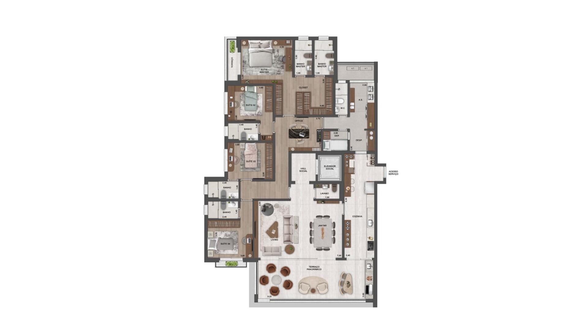 Harmonie - 248m²- 4 Suítes