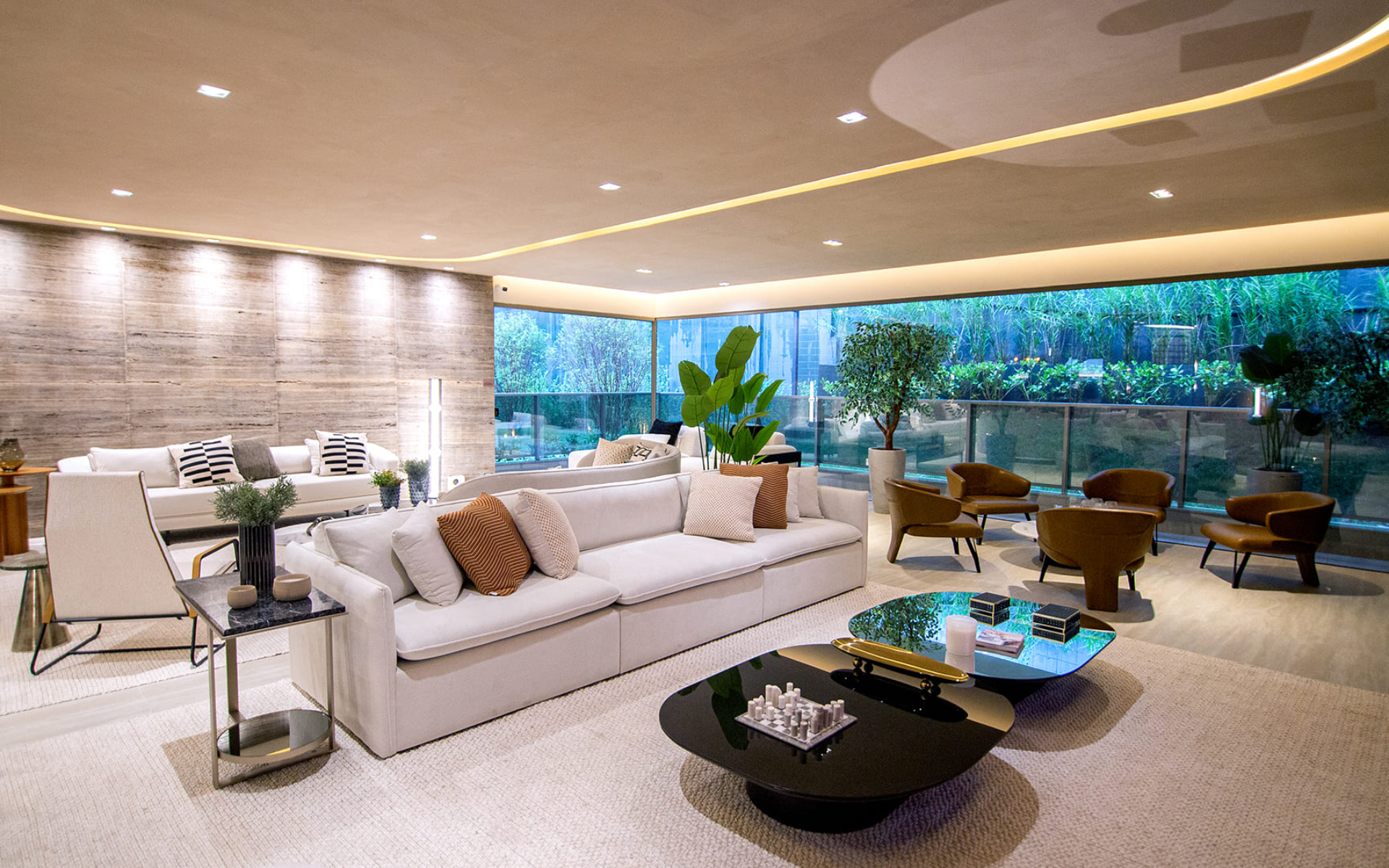 Living - Piso do terraço nivelado com o da sala